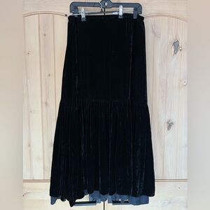 CP Shades Velvet Tiered Maxi Skirt
